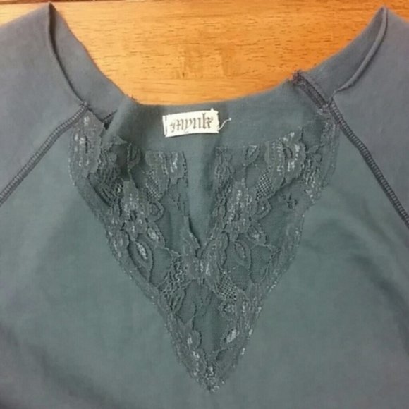 Teal Lacy V Sweatshirt - Picture 2 of 2